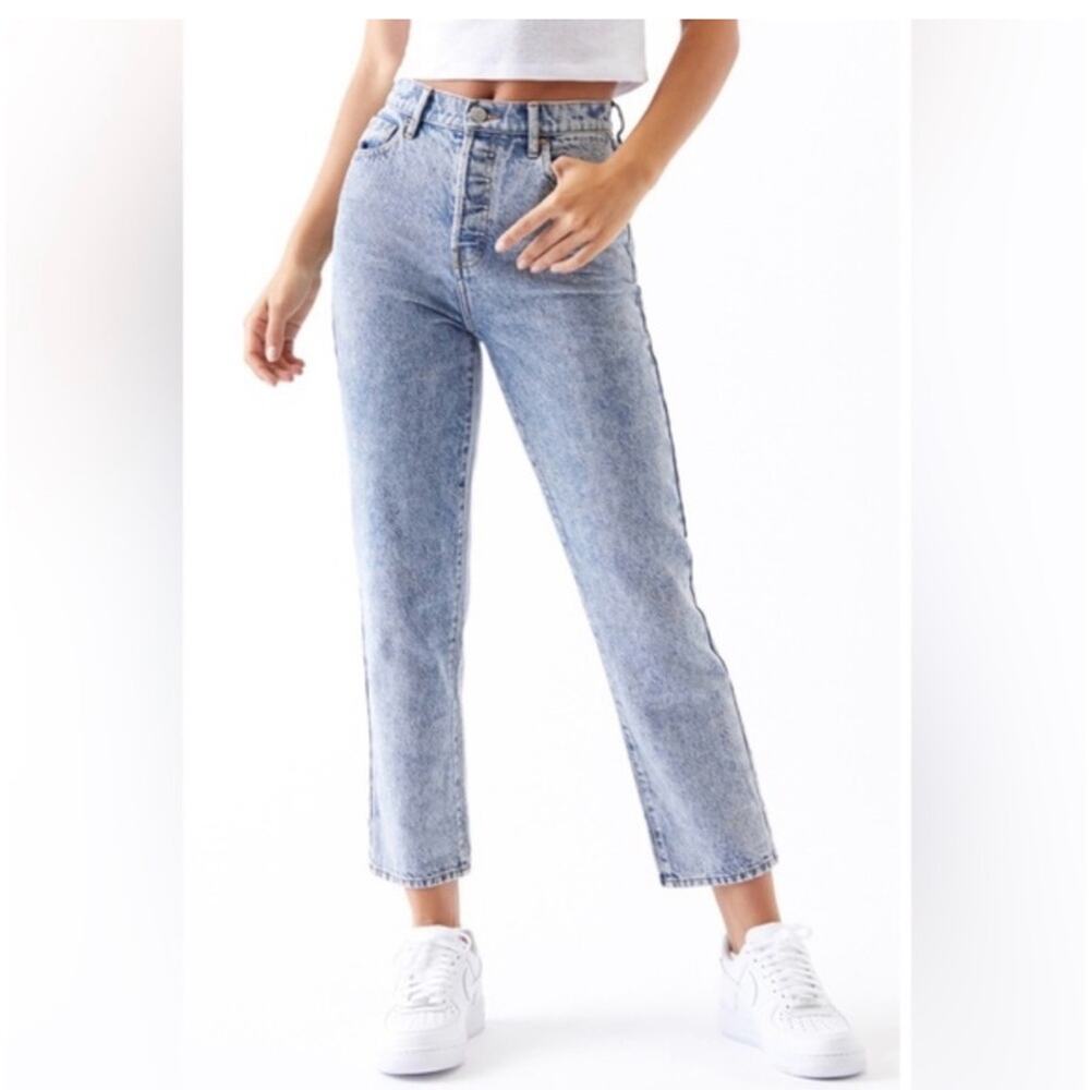 PacSun High Rise Straight Leg Acid Wash Jeans Size 23 Cropped 90s Y2K